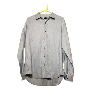 Men’s Theory silver/gray button-down long sleeve top, size large